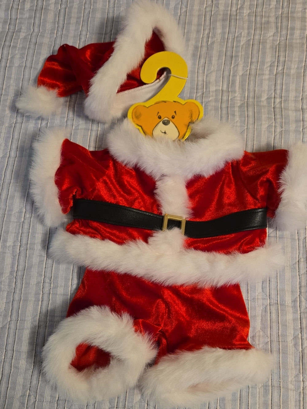 Build-A-Bear Red and White Santa Outfit with Black Belt